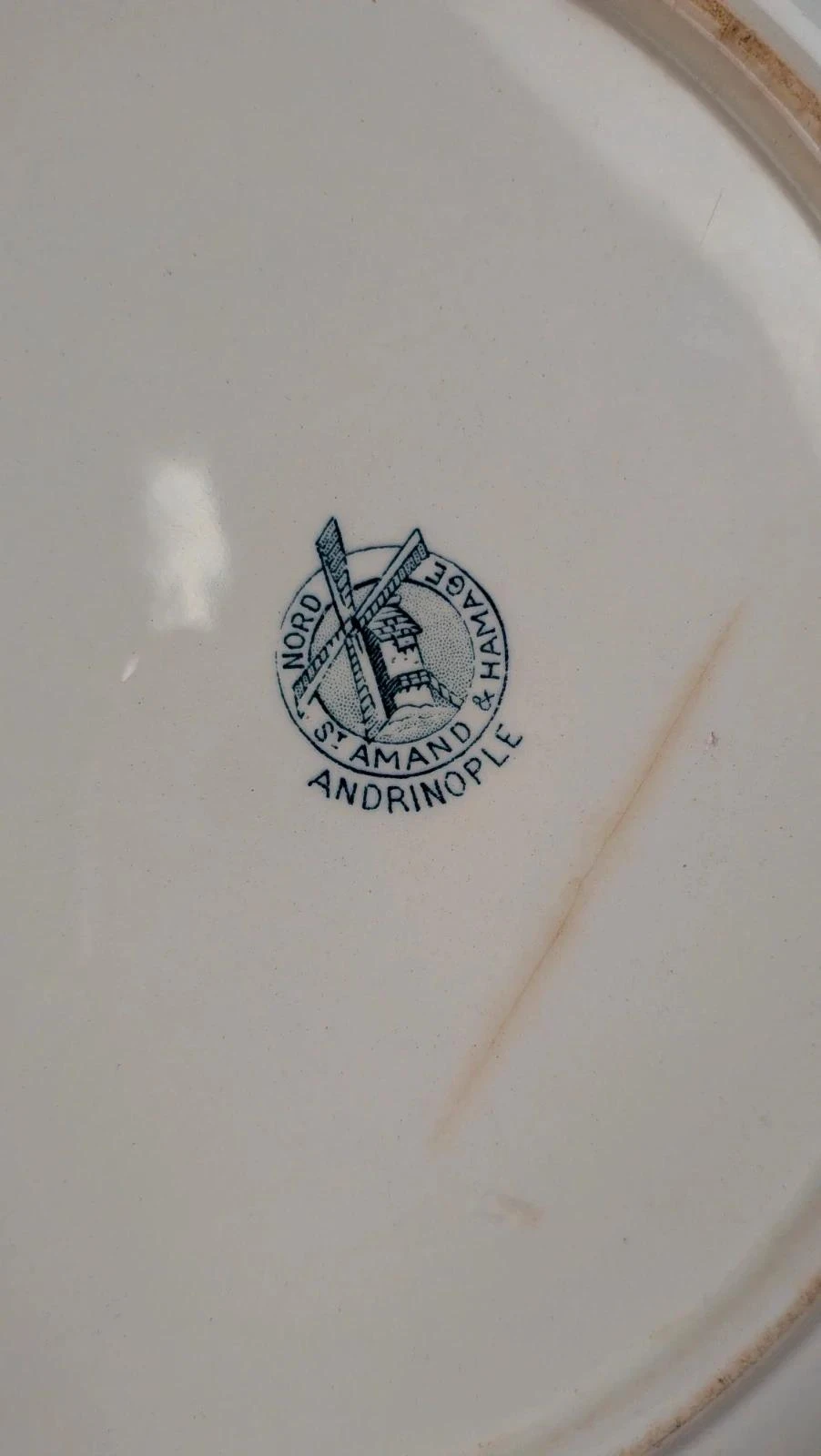 Plat ancien faïence Nord St Amand & Hamage – modèle Andrinople – photo 8